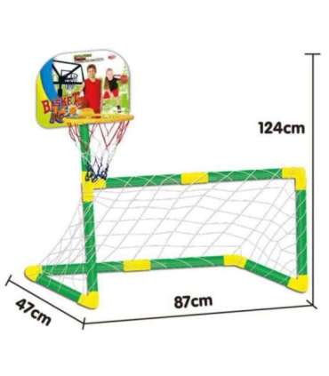 WOOPIE 2-ühes komplekt: korvpall ja jalgpalli värav + pallid