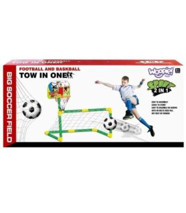 WOOPIE 2-ühes komplekt: korvpall ja jalgpalli värav + pallid