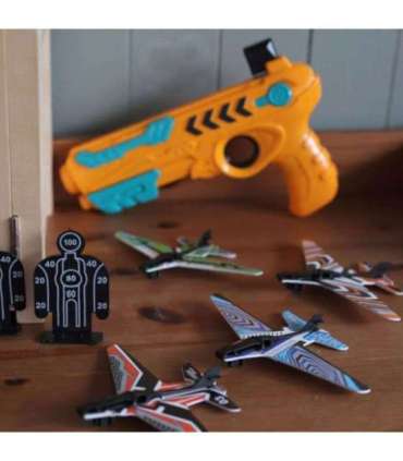WOOPIE automaatne lennukite viskepüstol + 4 lennukit