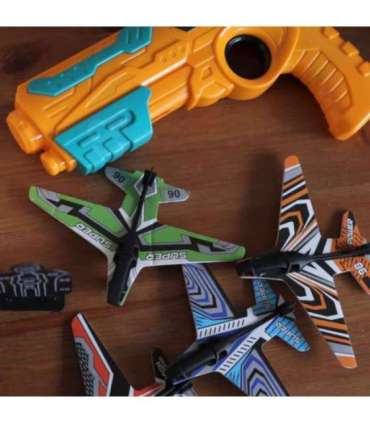 WOOPIE automaatne lennukite viskepüstol + 4 lennukit