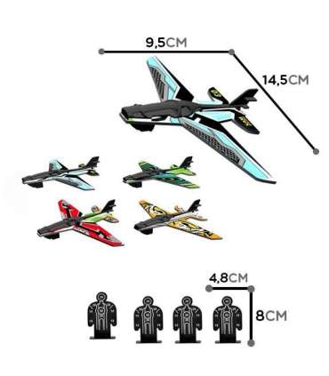 WOOPIE automaatne lennukite viskepüstol + 4 lennukit