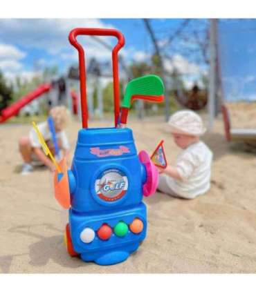 WOOPIE golfimängu komplekt + aksessuaaride hoidik ratastel