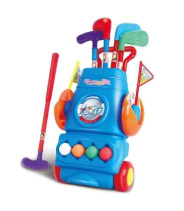 WOOPIE golfimängu komplekt + aksessuaaride hoidik ratastel