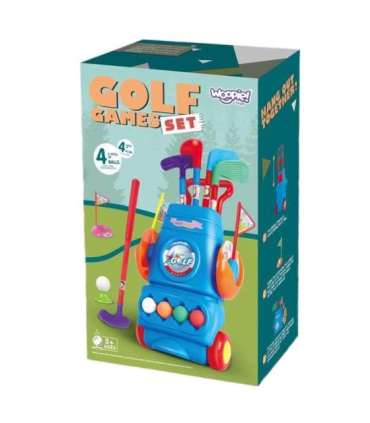 WOOPIE golfimängu komplekt + aksessuaaride hoidik ratastel
