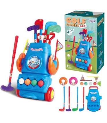 WOOPIE golfimängu komplekt + aksessuaaride hoidik ratastel