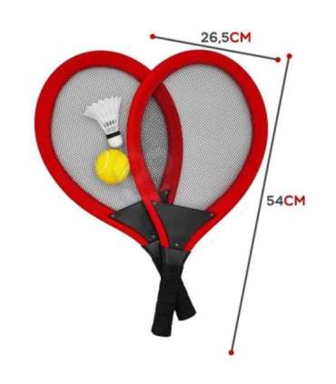 WOOPIE suured tennise- ja sulgpallireketid lastele — komplekt + pall/sulgpall