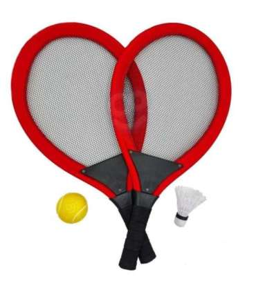 WOOPIE suured tennise- ja sulgpallireketid lastele — komplekt + pall/sulgpall