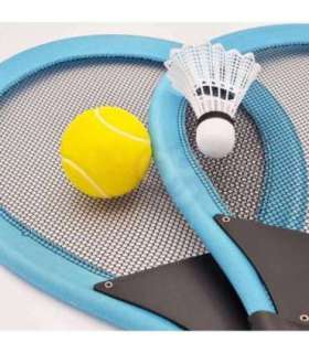 WOOPIE Suured tennise- ja sulgpallireketid lastele, komplekt + pall/sulgpall