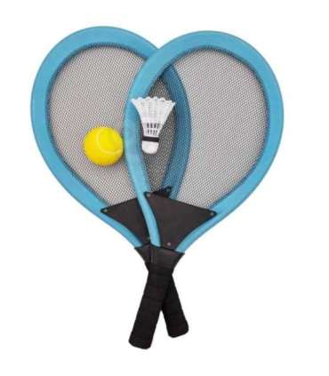WOOPIE Suured tennise- ja sulgpallireketid lastele, komplekt + pall/sulgpall