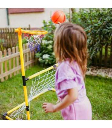 WOOPIE 2-ühes komplekt: korvpall ja jalgpalli värav + pallid ja pump