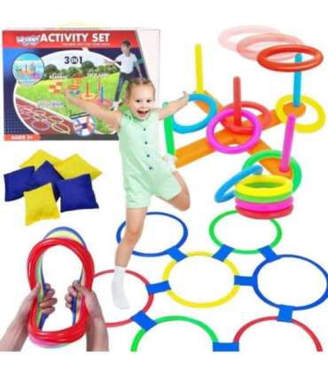 WOOPIE Набор 3 в 1: Serso, игра в классики, cornhole — метание мешочков в цель