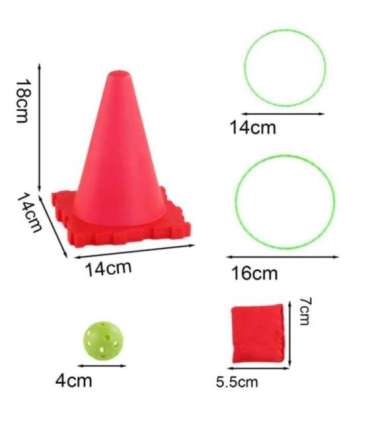 WOOPIE Набор для игр в саду 3 в 1: метание в цель, конусы, обручи, мешочки — 30 шт.