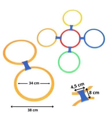 WOOPIE Игра в классики, набор для прыжков, кольца/обручи, 10 шт