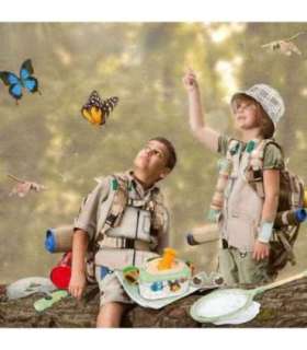 WOOPIE Discovery Набор маленького исследователя, бинокль, компас, сачок для насекомых/бабочек, фонарик