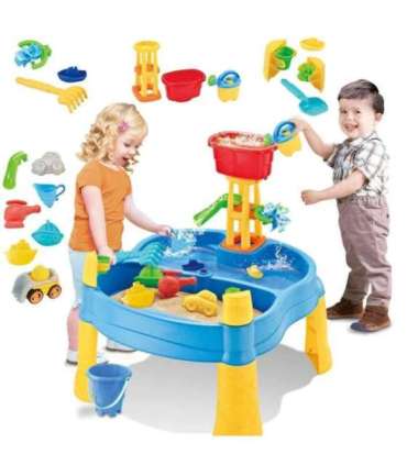 WOOPIE 2-ühes veemängulaud ja liivakast vesiveskiga, 14 tarvikut