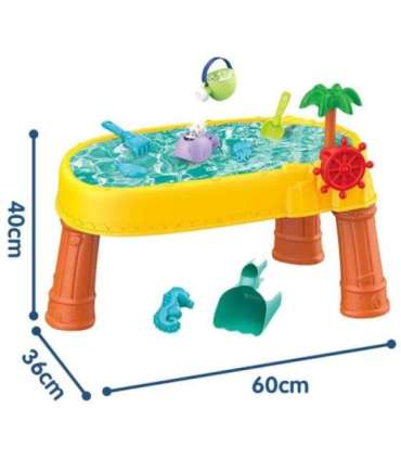 WOOPIE 2 в 1: водный столик и песочница — пиратский корабль, 8 аксессуаров.