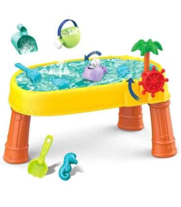 WOOPIE 2 в 1: водный столик и песочница — пиратский корабль, 8 аксессуаров.