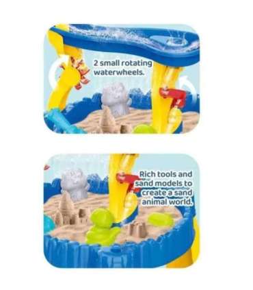 WOOPIE XL водный стол со стульчиком, 2 в 1 песочница Дельфин, 12 деталей