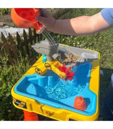 WOOPIE водный столик 2-в-1 и песочница — строительная площадка + 4 машинки (12 элементов)