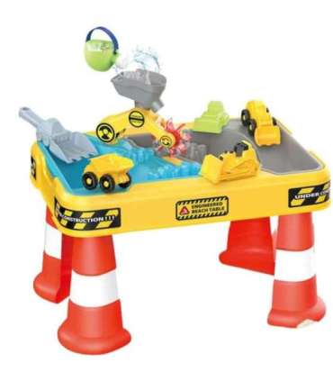 WOOPIE 2-ühes veelaud ja liivakast — ehitusplats + 4 mänguautot (12 osa)