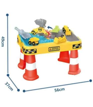 WOOPIE 2-ühes veelaud ja liivakast — ehitusplats + 4 mänguautot (12 osa)