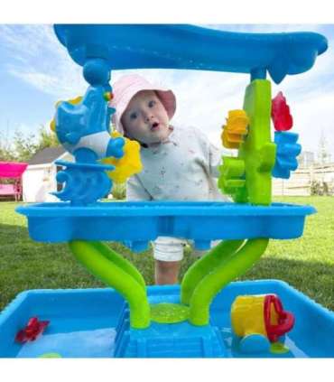 WOOPIE Водный столик 4-в-1, песочница с водопадом, XL, 4-уровневый, дельфин