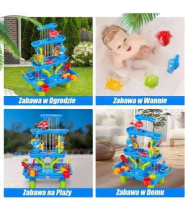 WOOPIE 4-ühes veelaud ja liivakast veejuga XL 4-tasandiline delfiin