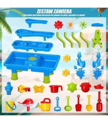 WOOPIE 4-ühes veelaud ja liivakast veejuga XL 4-tasandiline delfiin