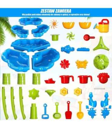 WOOPIE 2-в-1 водный столик - песочница и фонтан, XXL аквапарк с дельфином