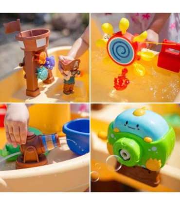 WOOPIE водный столик 2 в 1 и песочница — XL пиратский корабль с машинкой для мыльных пузырей