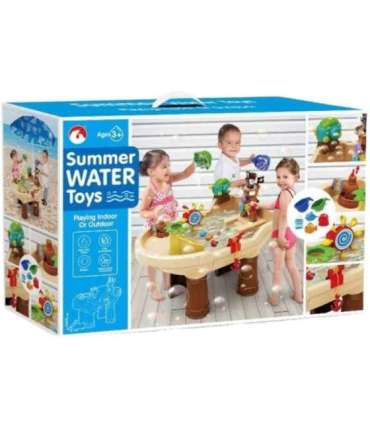 WOOPIE 2-ühes veelaud ja liivakast — piraadilaev XL-varjuga ja seebimullimasinaga