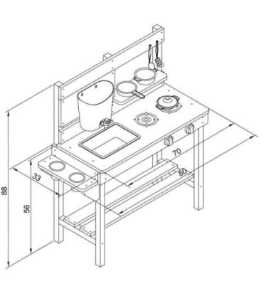 AXI большая деревянная кухня - игра с водой и песком