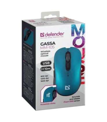 MOUSE DEFENDER GASSA MM-105 RF SILENT BLUE