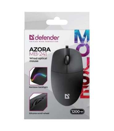 WIRED MOUSE DEFENDER AZORA MB-241 RF BLACK 1200dpi 3P