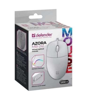 WIRED MOUSE DEFENDER AZORA MB-241 RF WHITE 1200dpi 3P