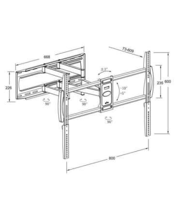 Montis Uchwyt TV „DENALI” 37"- 105" MT162 2.67 m (105") Black