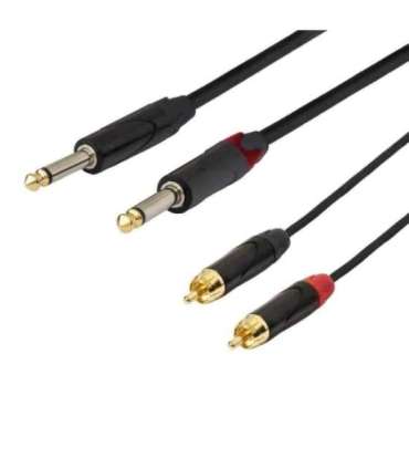 SSQ RCAJM5 - Cable 2x RCA - 2x Jack Mono 6,3 mm 3 m Black