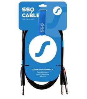 SSQ JSJM1 SS-1452 Cable Jack Stereo - 2x Jack Mono 1 m Black