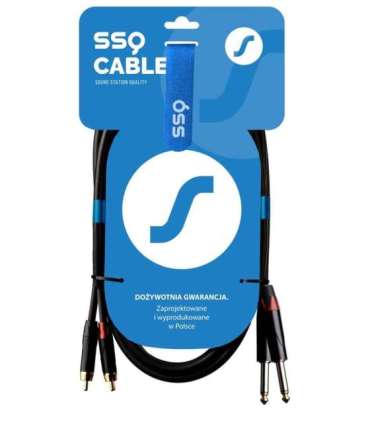 SSQ RCAJM1 SS-1427 Cable 2x RCA - 2x Jack Mono 6,3 mm 1 m Black