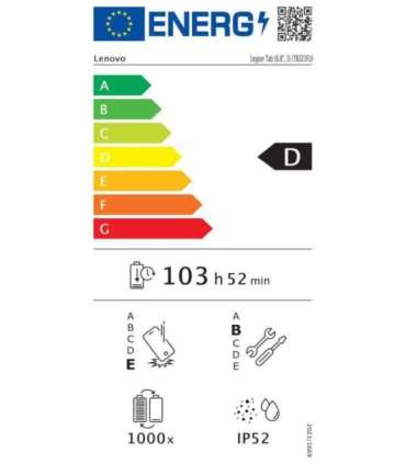 Lenovo Legion Tab (without power adapter) 8.8 " Eclipse Black 2560 x 1600 pixels Qualcomm Snapdragon 8 Gen 3 |