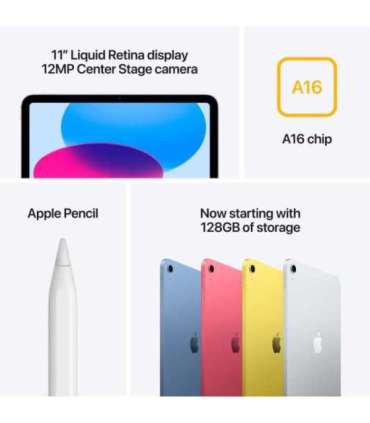 Apple iPad 11 " Silver Liquid Retina 2360 x 1640 pixels 256 GB Wi-Fi Bluetooth 5.3 iOS Warranty 12