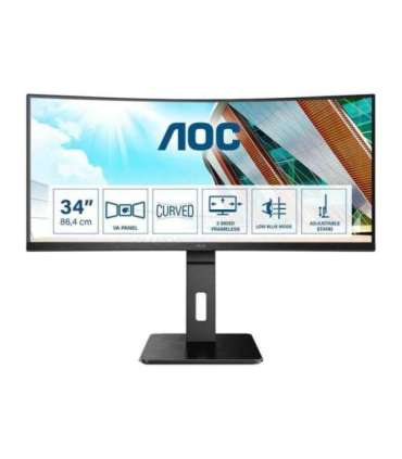 AOC Curved Monitor CU34P2A 34 " VA 21:9 100 Hz 1 ms 3440 × 1440 300 cd/m² Headphone out (3.5mm) |