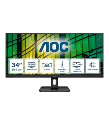 AOC Monitor U34E2M 34 " VA WQHD 21:9 100 Hz 4 ms 3440 x 1440 300 cd/m² HDMI ports quantity 2 |