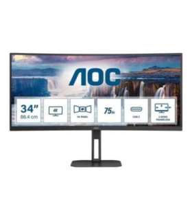AOC Curved Monitor CU34V5C/BK 34 " VA WQHD 21:9 100 Hz 4 ms 3440 x 1440 300 cd/m² HDMI ports