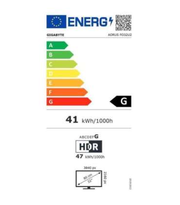 Gigabyte AORUS FO32U2 EK1 31.5 " OLED 16:9 240 Hz 0.03 ms 3840 x 2160 pixels 250 cd/m² HDMI ports
