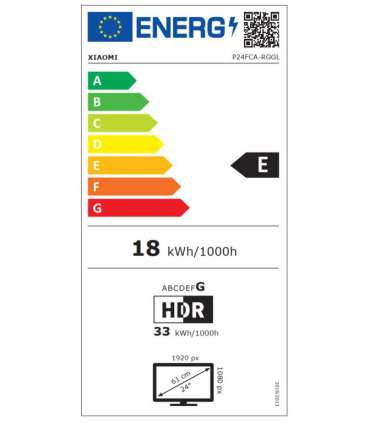 Xiaomi G24i EU 23.8 " IPS FHD 16:9 180 Hz 1 ms 1920 x 1080 pixels HDMI ports quantity 1