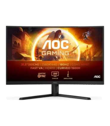 AOC CQ32G4VE 31.5 " VA QHD 16:9 180 Hz 1 ms 2560 x 1440 pixels 300 cd/m² HDMI ports quantity 2
