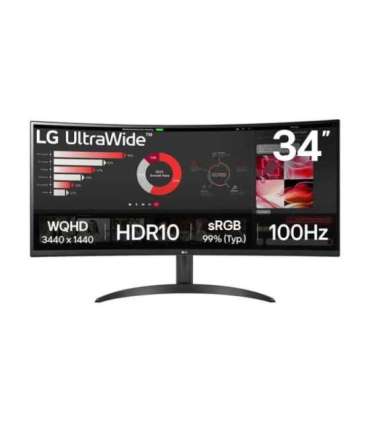 LG 34WR50QK-B 34 " VA QHD 21:9 100 Hz 5 ms 3440 x 1440 pixels 240 cd/m² HDMI ports quantity 2