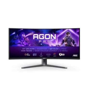 AOC AGON PRO AG346UCD 34 " OLED WQHD 21:9 175 Hz 0.03 ms 3440 x 1440 pixels 250 cd/m² HDMI ports