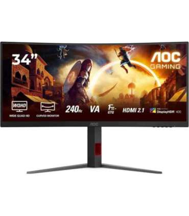 AOC CU34G4 34 " Fast VA UWQHD 21:9 180 Hz 1 ms 3440 x 1440 pixels 300 cd/m² HDMI ports quantity 2 |